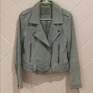 Teal BlankNYC Suede Moto Jacket